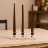 10-Pack Taper Candles Premium Wax Design Cinnamon Brown
