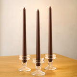 10-Pack Taper Candles Premium Wax Design Cinnamon Brown