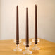 10-Pack Taper Candles Premium Wax Design Cinnamon Brown