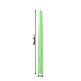 10 Pack Green 10inch Premium Wax Taper Candles, Unscented Candles