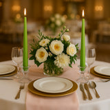 10 Pack Green 10inch Premium Wax Taper Candles, Unscented Candles