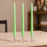 10 Pack Green 10inch Premium Wax Taper Candles, Unscented Candles