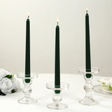 12 Pack Hunter Emerald Green Premium Wax Taper Candles, Unscented Candles - 10inch