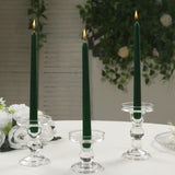 12 Pack Hunter Emerald Green Premium Wax Taper Candles, Unscented Candles - 10inch