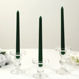 12 Pack Hunter Emerald Green Premium Wax Taper Candles, Unscented Candles - 10inch