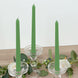 12 Pack Hunter Emerald Green Premium Wax Taper Candles, Unscented Candles - 10inch