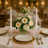 10-Pack Taper Candles Premium Wax Design Ivory - Unscented Candles