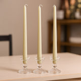 10-Pack Taper Candles Premium Wax Design Ivory - Unscented Candles