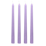 12-Pack Taper Candles Premium Wax Design Lavender Lilac - Unscented Candles for Upscale#whtbkgd