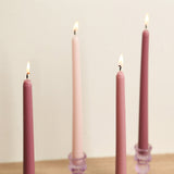 12 Pack Mixed Dusty Rose Premium Wax Taper Candles, Unscented Candles - 10inch