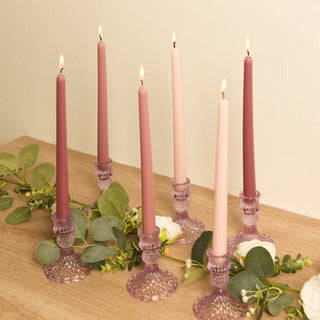 <h3 style="margin-left:0px;"><strong>Versatile Mixed Dusty Rose Wax Taper Candles</strong>