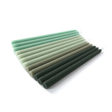 12 Pack Mixed Sage Green Premium Wax Taper Candles, Unscented Candles - 10inch