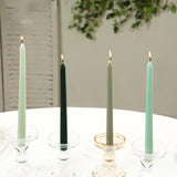 12 Pack Mixed Sage Green Premium Wax Taper Candles, Unscented Candles - 10inch