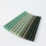 12 Pack Mixed Sage Green Premium Wax Taper Candles, Unscented Candles - 10inch