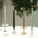 12 Pack Mixed Sage Green Premium Wax Taper Candles, Unscented Candles - 10inch