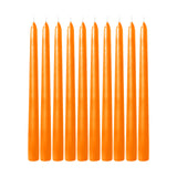 10-Pack Taper Candles Premium Wax Design Orange - Unscented Candles#whtbkgd_99