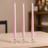 10-Pack Taper Candles Premium Wax Design Pink Unscented Candles 10\"