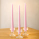 10-Pack Taper Candles Premium Wax Design Pink Unscented Candles 10\"