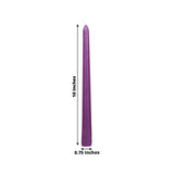 12-Pack Taper Candles Premium Wax Design Purple - Unscented Candles for Upscale Settings