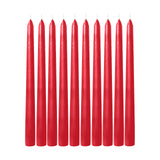 10 Pack Red 10inch Premium Wax Taper Candles, Unscented Candles#whtbkgd