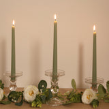 12 Pack Sage Green Premium Wax Taper Candles, Unscented Candles - 10inch