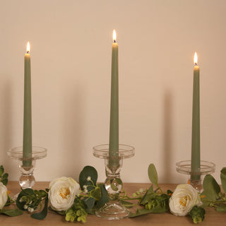 <h3 style="margin-left:0px;"><strong>Versatile Sage Green Wax Taper Candles</strong>