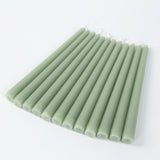 12 Pack Sage Green Premium Wax Taper Candles, Unscented Candles - 10inch