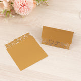 50 Pack Gold Wedding Table Number Cards with Laser Cut Leaf Vine Design, Printable