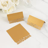 50 Pack Gold Wedding Table Number Cards with Laser Cut Leaf Vine Design, Printable