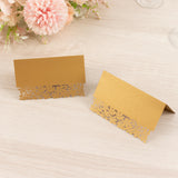 50 Pack Gold Wedding Table Number Cards with Laser Cut Leaf Vine Design, Printable