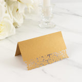 50 Pack Gold Wedding Table Number Cards with Laser Cut Leaf Vine Design, Printable#whtbkgd