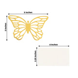 25 Pack Gold Butterfly Table Number Holders with White Printable Cards