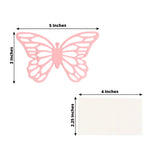 25 Pack Pink Butterfly Table Number Holders with White Printable Cards