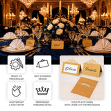 Gold laser-cut place cards for elegant wedding table settings and event decor