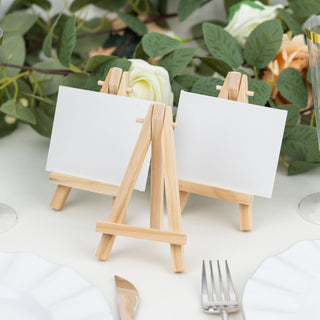 Pack of 10 | 5" Natural Mini Rustic Place Card Table Number Holders