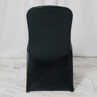 Create a Dramatic Effect with the Shiny Metallic Black Spandex Banquet Chair Cover