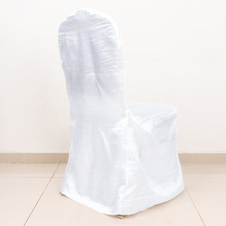 White Crushed Taffeta Chair Cover
