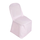 10 Pack Blush Polyester Banquet Chair Cover, Reusable Stain Resistant Slip On Chair Cover