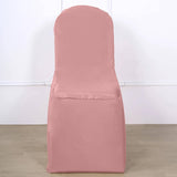 10 Pack Dusty Rose Polyester Banquet Chair Covers