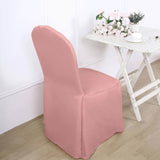 10 Pack Dusty Rose Polyester Banquet Chair Covers