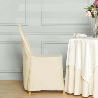 <span style="background-color:transparent;color:#111111;">Stylish Beige Slip On Banquet Chair Cover</span>