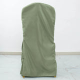 10 Pack Dusty Sage Green Polyester Banquet Chair Cover