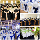 10 Pack Dusty Blue Polyester Banquet Chair Covers, Reusable Stain Resistant Slip On Chair Covers