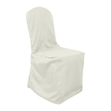 10 Pack Ivory Polyester Banquet Chair Cover, Reusable Stain Resistant Slip On Chair Cover#whtbkgd