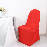 10 Pack Red Polyester Banquet Chair Covers, Reusable Stain Resistant Slip On Chair Covers