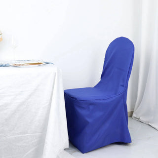 Stylish Royal Blue Slip On Banquet Chair Covers