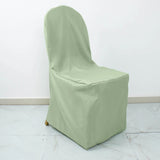 10 Pack Sage Green Polyester Banquet Chair Cover, Stain Resistant Slip On Chair Cover