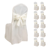10-Pack Polyester Slip-On Banquet Chair Covers with Attached Sashes