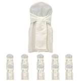 10-Pack Polyester Slip-On Banquet Chair Covers with Attached Sashes