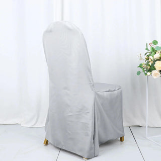 <span style="background-color:transparent;color:#111111;">Elegant and Stunning Silver Polyester Banquet Chair Cover</span>